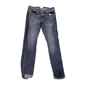 Hudson Harkin Super Skinny with Cuff Crop Jeans Blue Stretch Denim Womens Sz 26